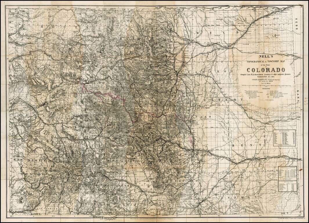Nell's New Topographical & Township Map of the State of Colorado Compiled from U.S. Government Surveys & other authentic Sources . . .