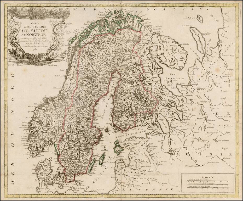 Carte Des Royaumes De Suede et Norwege divisee en ses differents Etats . . . 1780