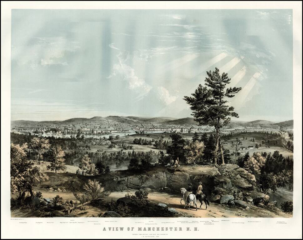 A View of Manchester N. H. Composed From Sketchcs Taken Near Rock Raymond By J. B. Bachelder, 1855