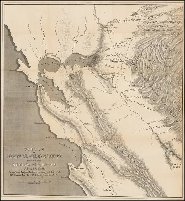 Sketch of General Riley’s Route Through the Mining Districts July and Aug. 1849