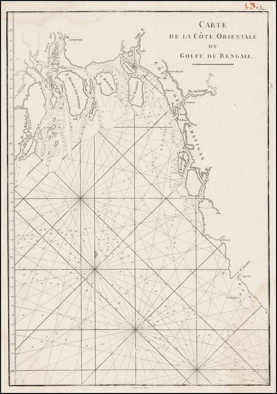 Carte de la Cote Orientale du Golfe de Bengale