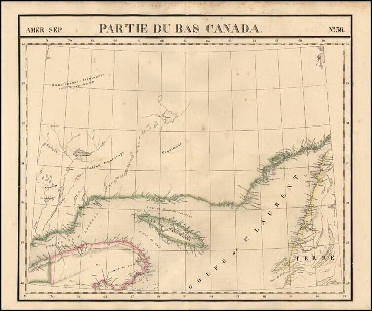 Amer. Sep. No. 36   Partie Du Bas Canada [Gulf of St. Lawrence, Isle de Anticosti, District De Gaspe]