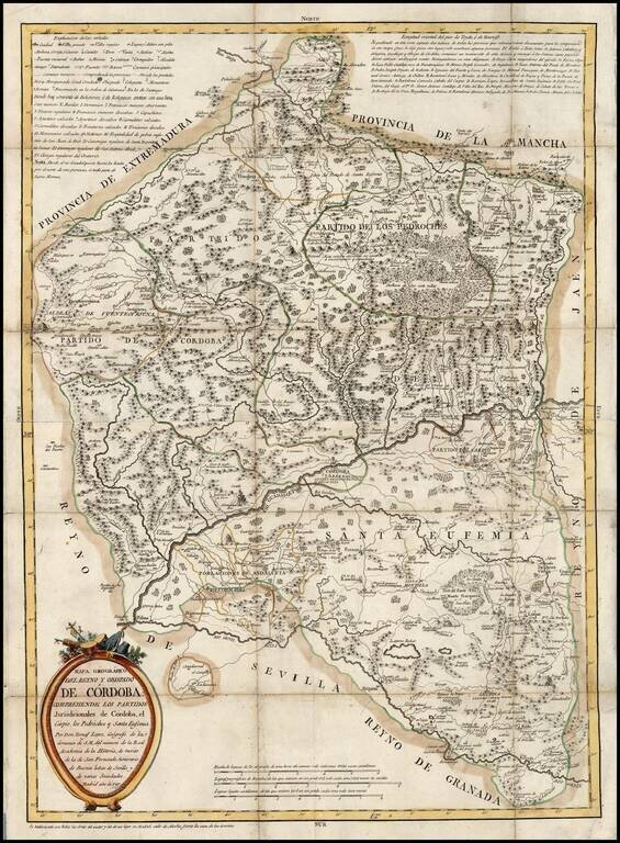 Mapa Geografico del Reyno y Obispado de Cordoba: Comprehende Los Partidos Jurisdicionales de Cordoba, el Carpio, los Pedroches y Santa Eufemia. . . . 1797