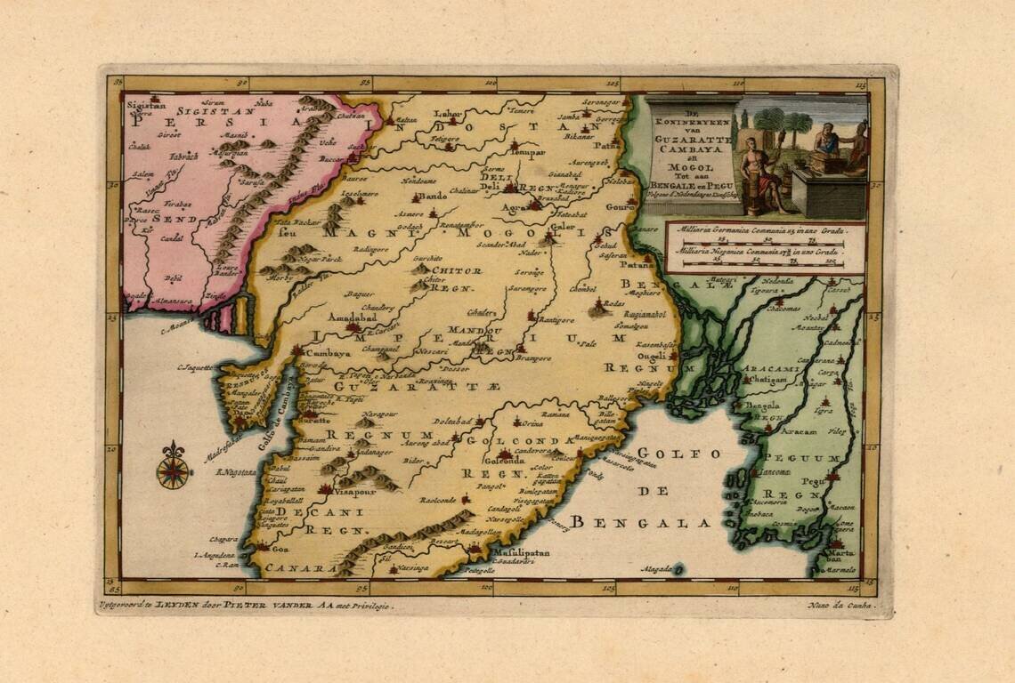 De Koninkryken van Guzaratte Cambaya en Mogol Tot aen Bengale en Pegu . . .