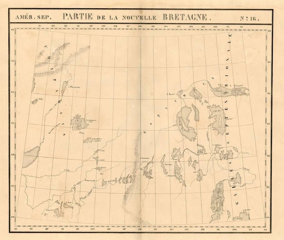 Amer. Sep. No. 16.  Partie De La Nouvelle Bretagne (Hudson Bay and parts west)