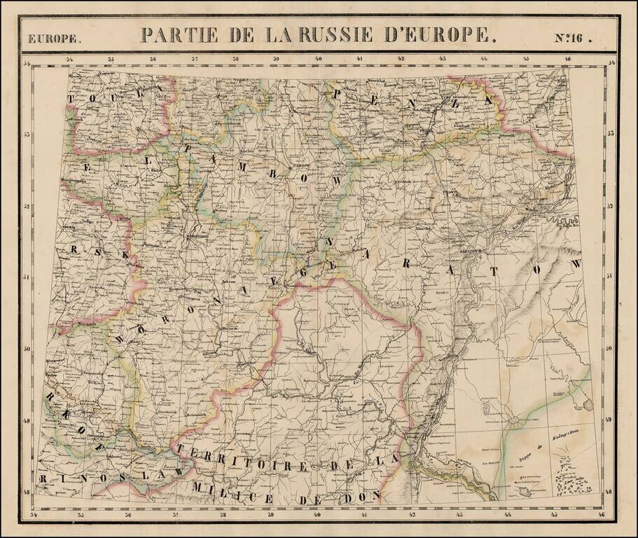 Europe No. 16.  Partie De La Russie D'Europe [Tambow, Woroniege, Saratow and Territoire De La Milice De Don, etc.]