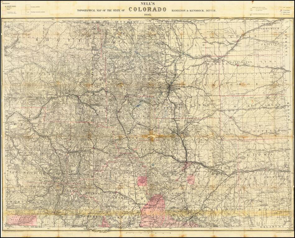 Nell's Topographical & Township Map of the State of Colorado.  Hamilton & Kendrick.  Denver, 1895.