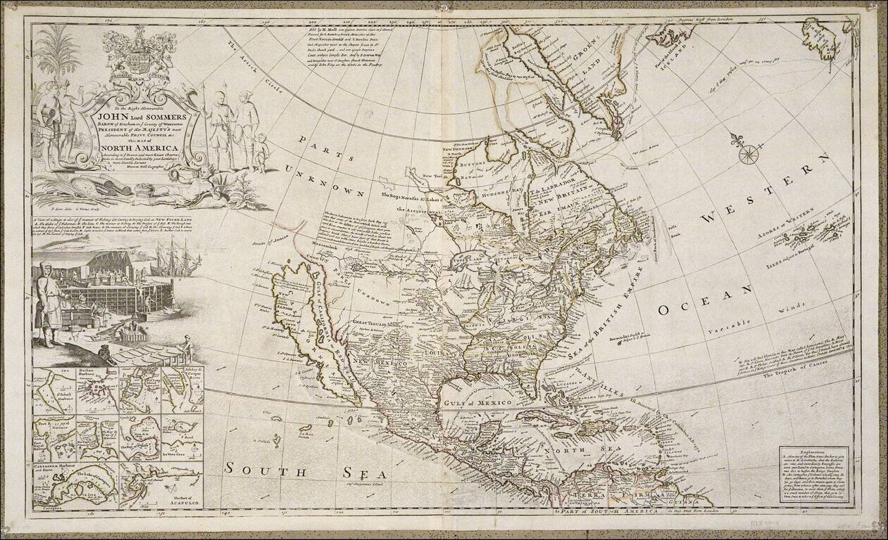 To The Right Honorable John Lord Sommers . . . This Map of North America According To Ye Newest and Most Exact Observations . . .