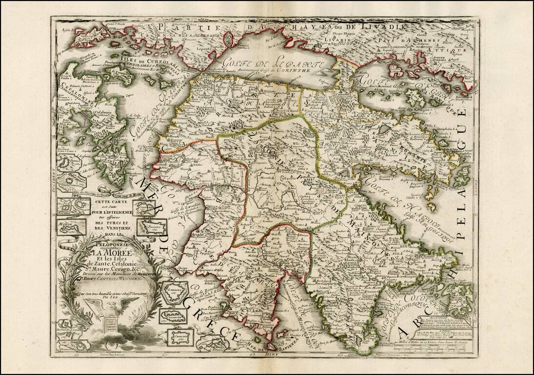 Peloponeses aujourd'huy La Moree Et les Isles de Zante, Cefalonie, Ste. Maure, Cerigo &c. . . . 1705