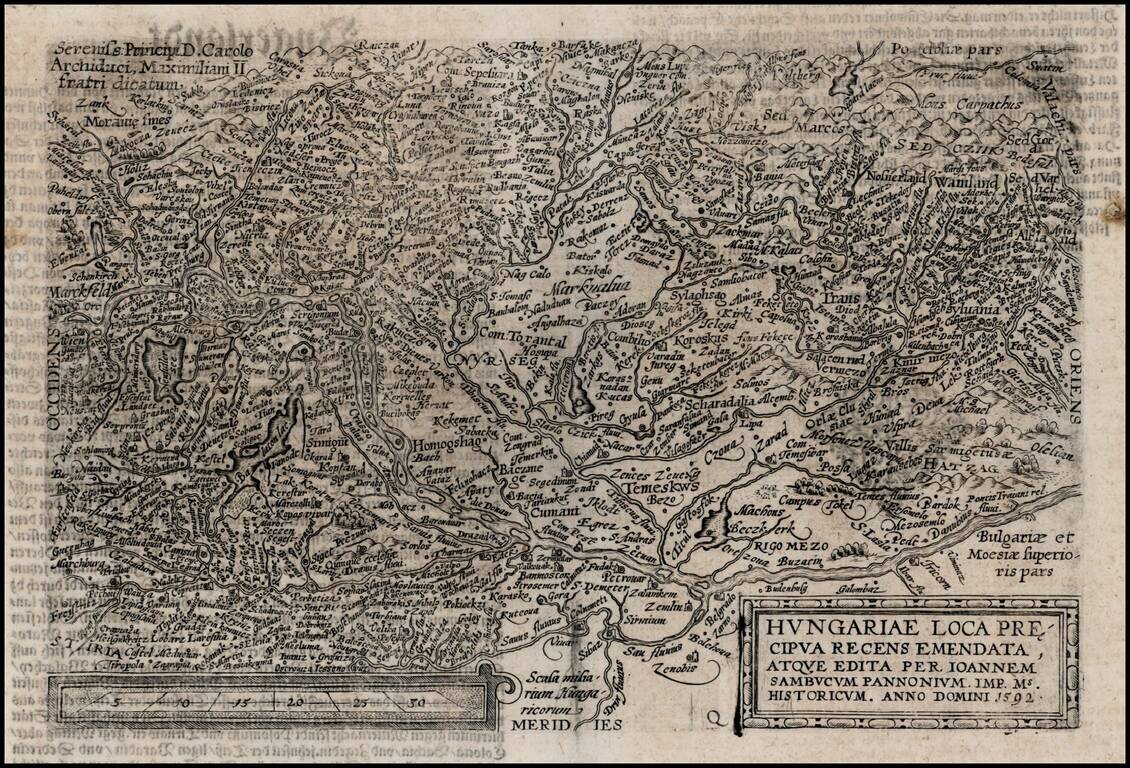Hungariae Loca Precipua Recens Emendata, Atque Edita Pera Ioannem Sambucum Pannonium . . . 1592