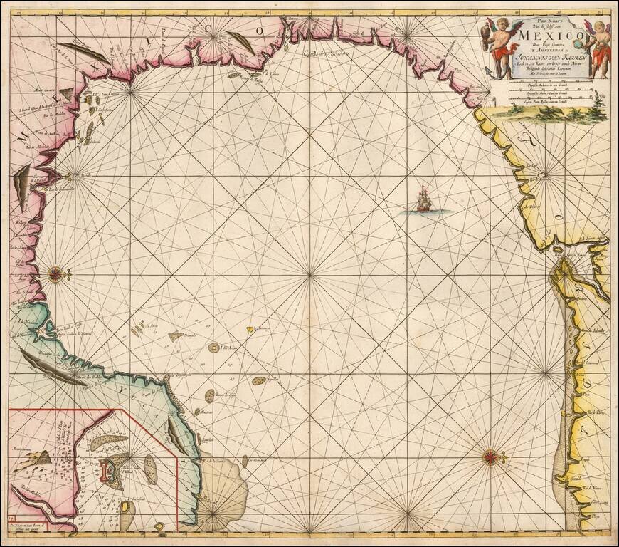 [Florida Panhandle to Yucatan]  Pas-Kaart Van de Golff van Mexico . . .