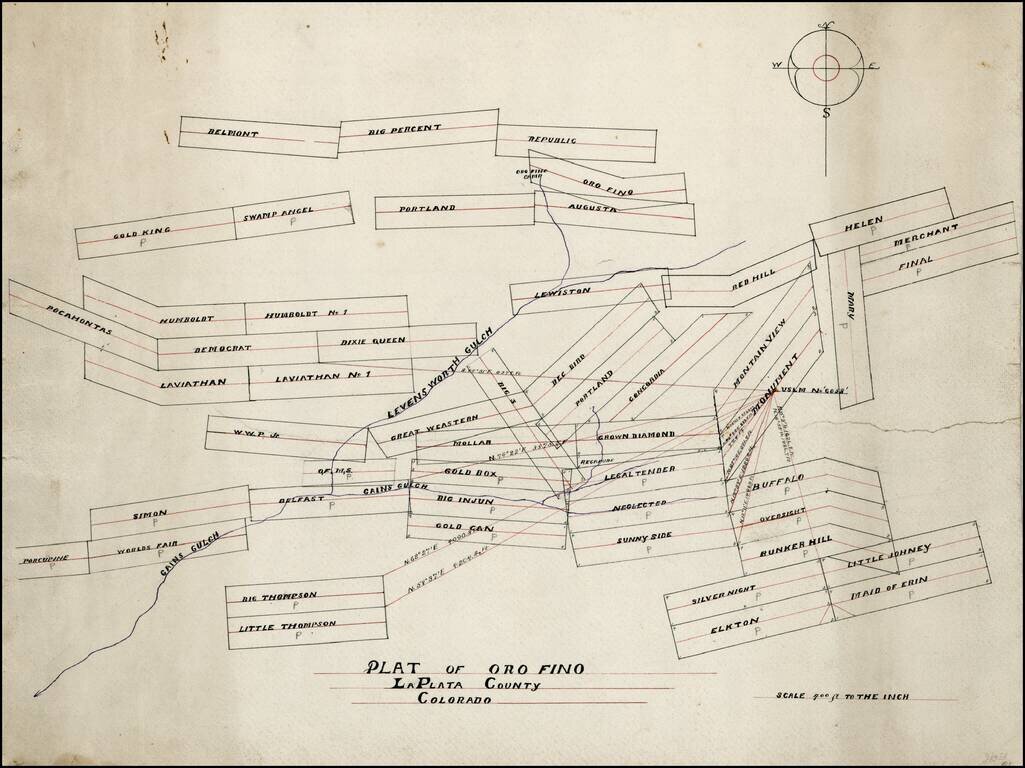 Plat of Oro Fino La Plata County, Colorado