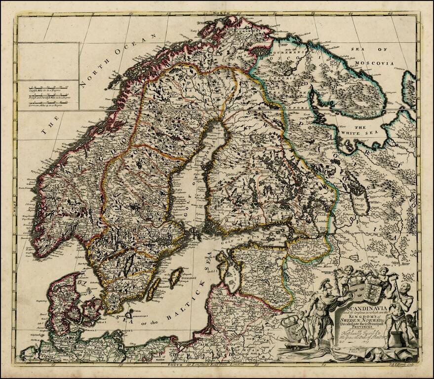 Scandinavia and its Confines in which are the Kingdom's of Sweden, Norway &c.  Divided into their Principall Provinces . . . 1719