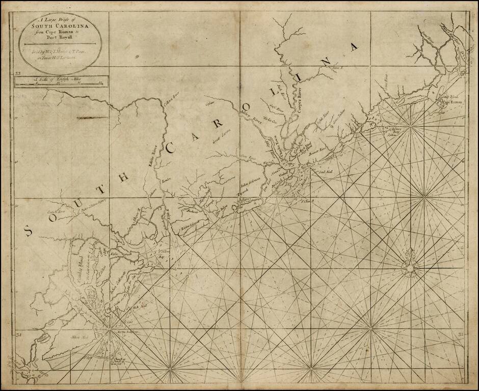 A Large Draft of South Carolina from Cape Roman to Port Royall