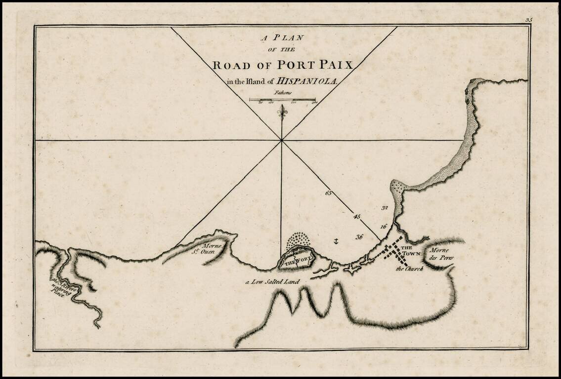 A Plan of The Road of Port Paix in the Islan of Hispaniola
