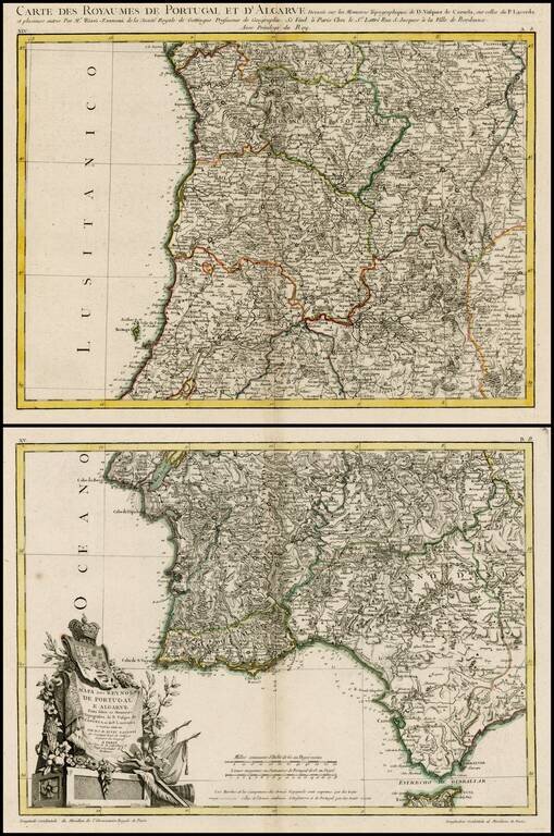 Mapa Dos Reynos De Portugal E Algarve Feita sobre as Memorias Topografica de D. Vasque de Cozuela as do P. Lacerda e varios outras …