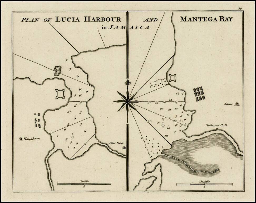 Plan of Lucia Harbour and Mantega Bay in Jamaica