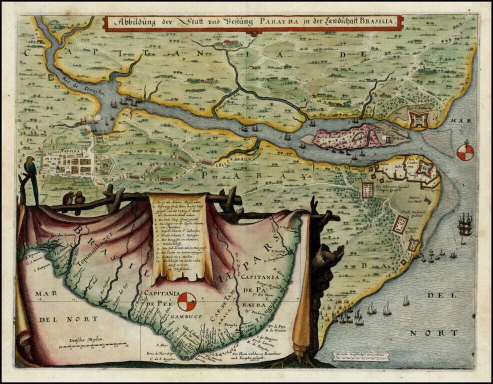 Abbildung der Statt und Vestung Parayba in der Landschaft Brasilia