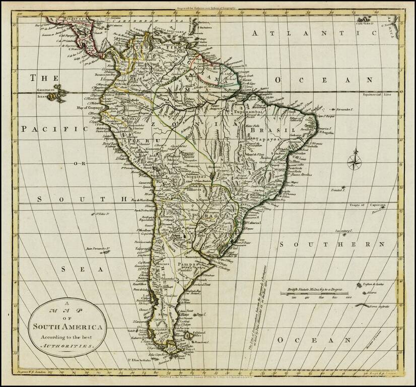 A Map of South America According to the Best Authorities