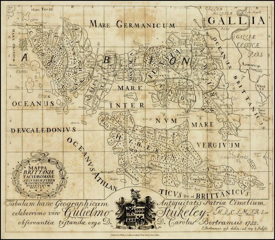 Mappa Brittaniae Facie Romanae Secundum Fidem Monumentorum Perveterum Depicta