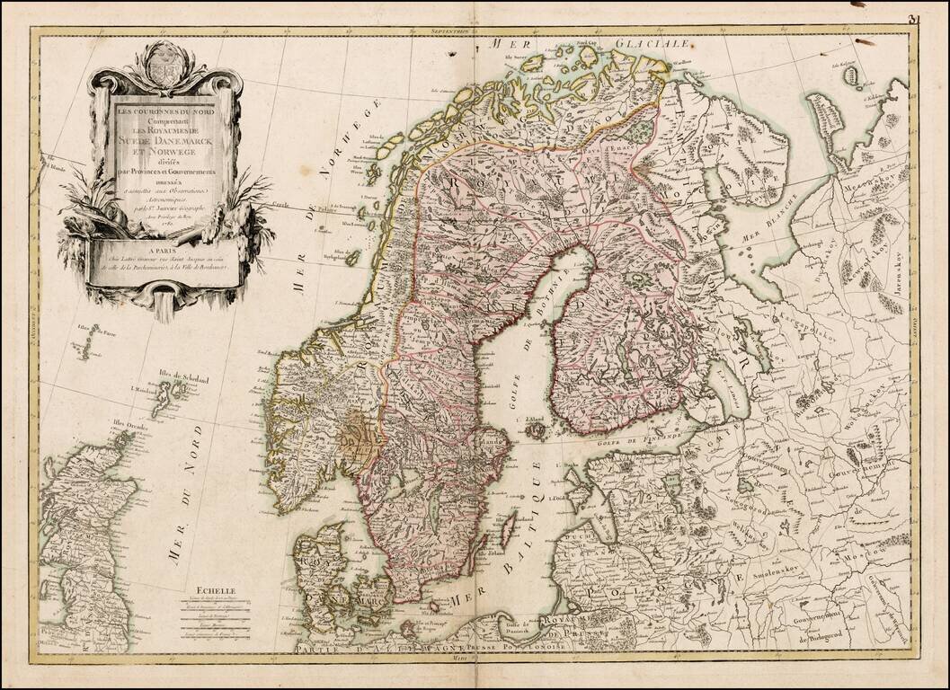 Les Couronnes Du Nord Comprenant Les Royaumes De Suede Danemarck et Norwege, Divises par Provinces et Gouvernements . . . 1780