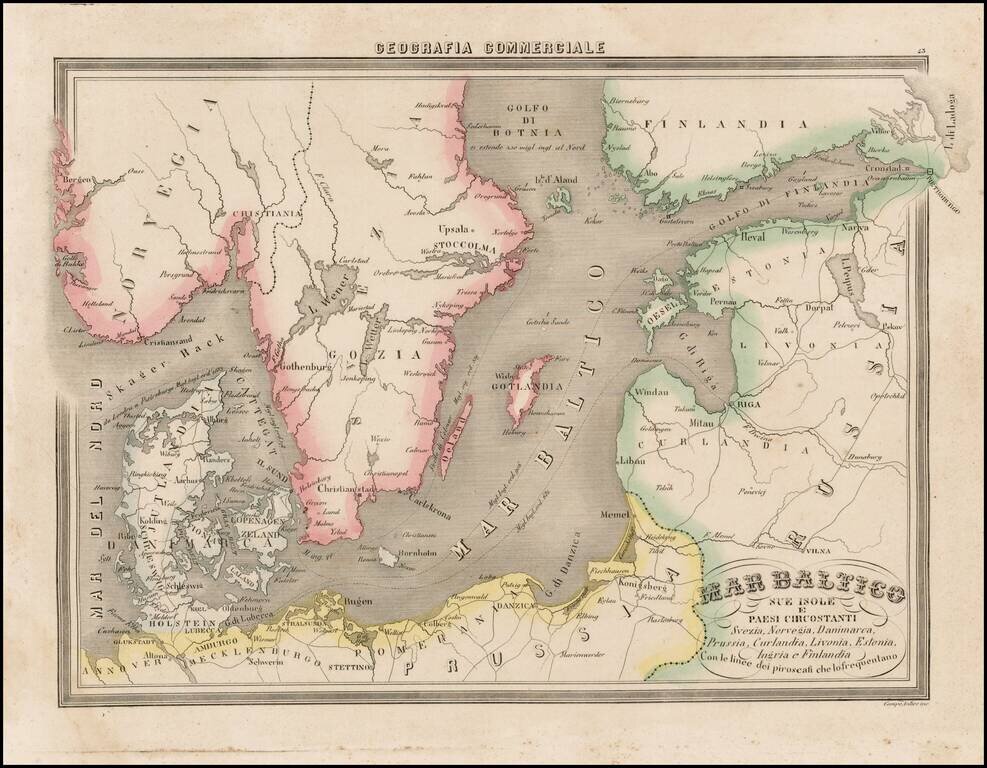 Mar Baltico sue Isole E Paesi Circostanti Suezia, Norvegia, Danimarca, Prussia, Curlandia, Livonia, Estonia, Ingria e Finlandia . . .