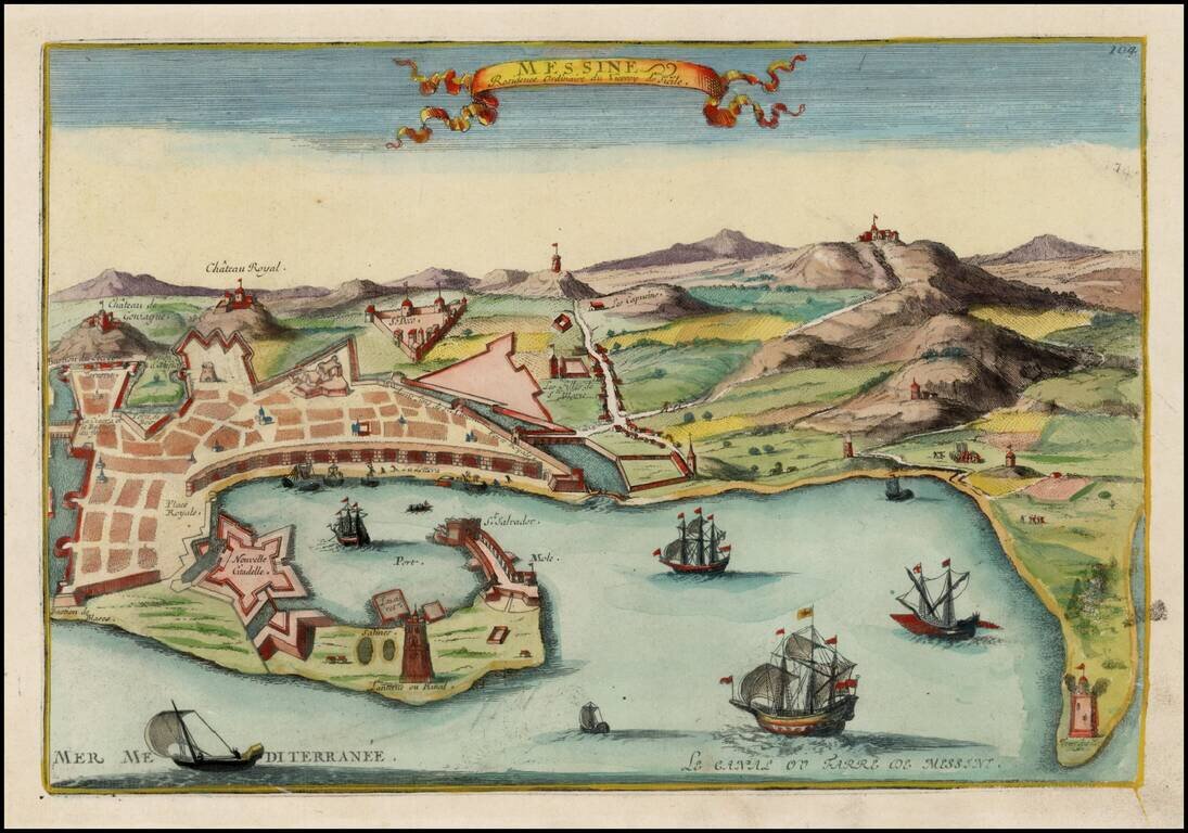 Messinae.  Residence Ordinaire du Viceroy de Sicile . . . 1705