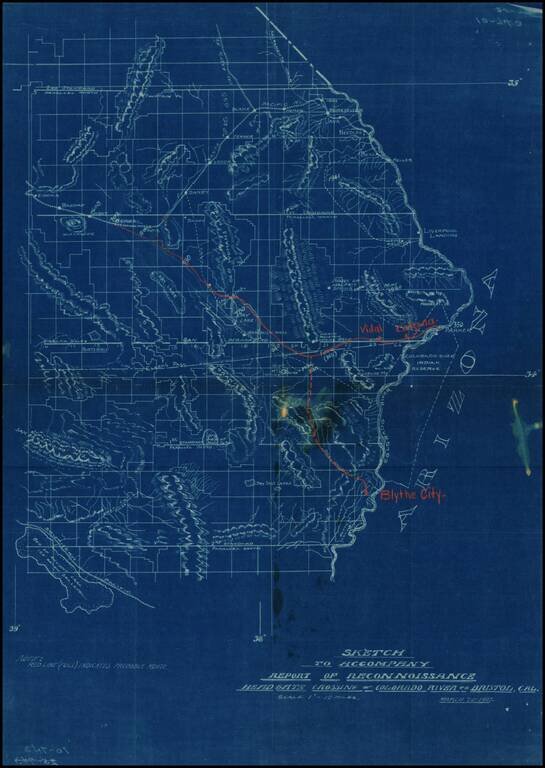 Sketch To Accompany Report of Reconnoissance Head Gate Crossing of Colorado River To Bristol, Cal.  March 20, 1903