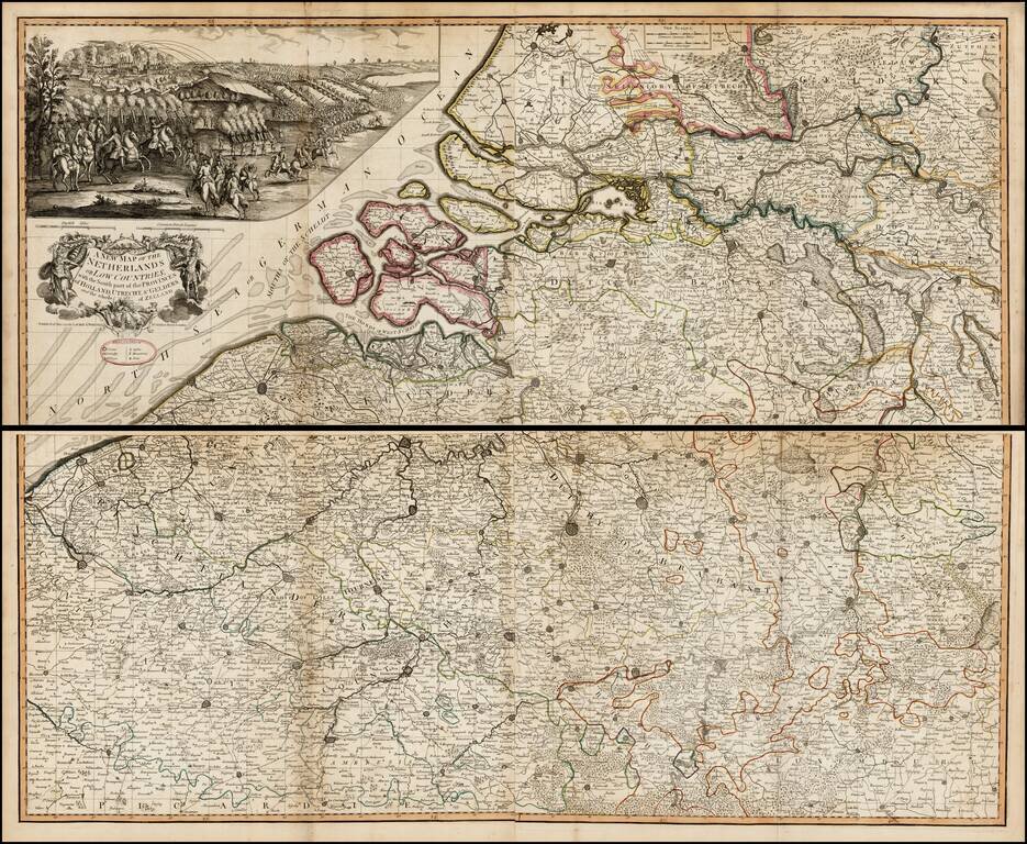 A New Map of the Netherlands or Low Countries, with the South Part of the Provinces of Holland, Utrecht & Gelders, and the whole of Zeeland.