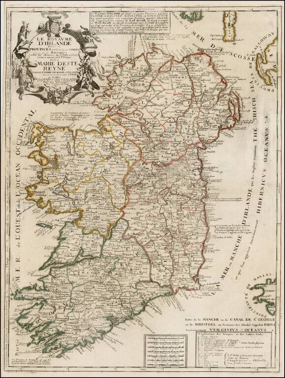 Le Royaume D'Irlande Divise en Provinces subivisees en Compte et en Baronies selon les Memoires du Sr. Petty . . .