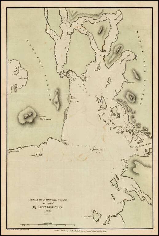 Sitca or Norfolk Sound Surveyed By Captn. Lisiansky 1805