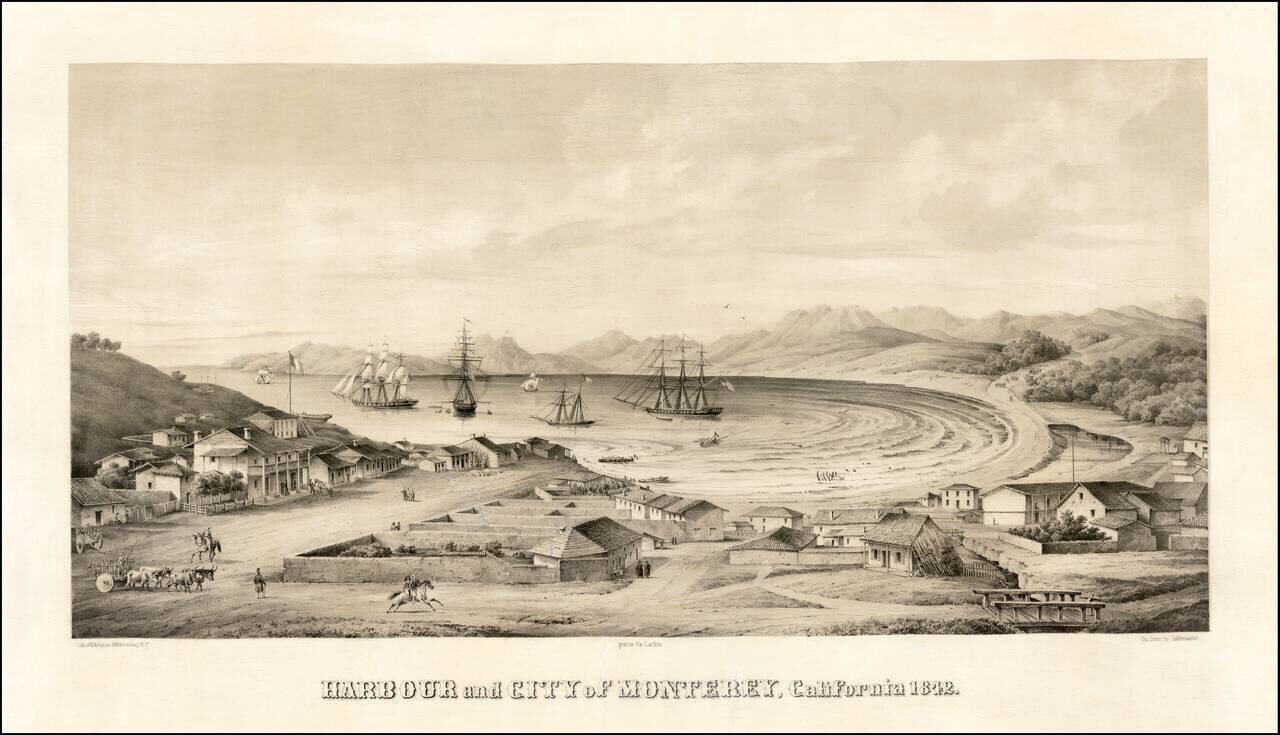 Harbour and City of Monterey, California 1842.