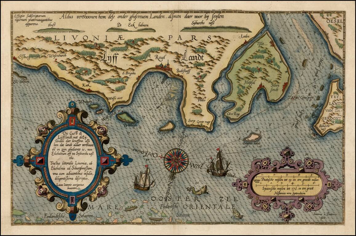 Die Custe va Lijfflandt, met de Eijlanden daer beneffens also hem dat landt aldaer verthoont en in zyn ghedaente is, van Ekeholmen off tot Syburchs ness tho. Tractus Littoralis Livoniae, ab Ekeholmis ad Siburghenssam . . .