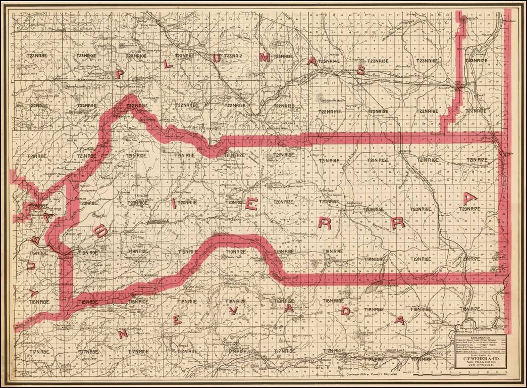 Weber's Map of Sierra County California  . . 1914