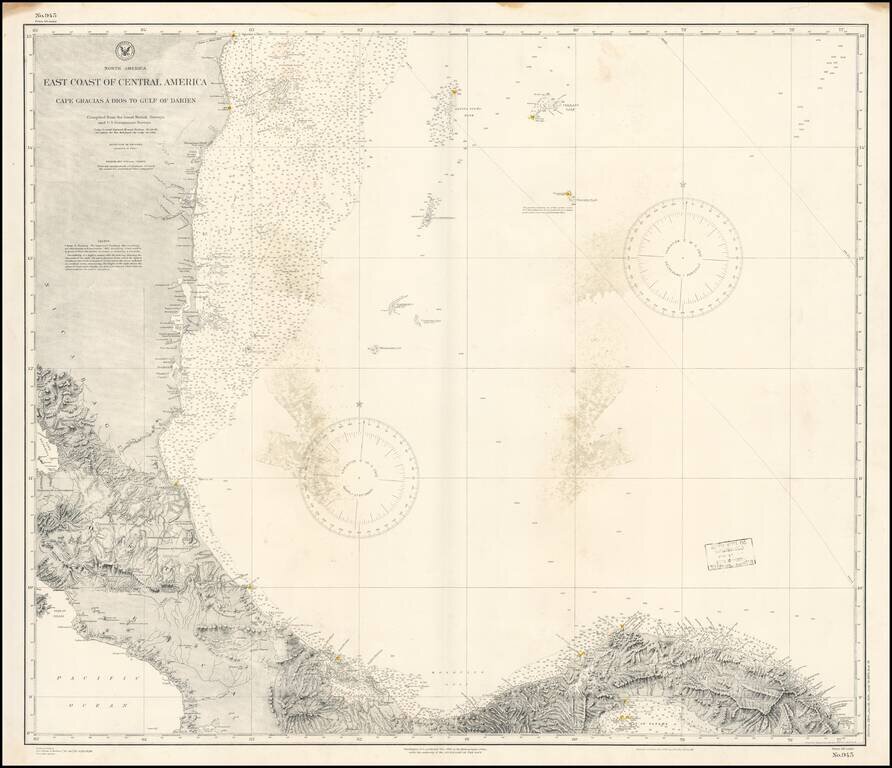 East Coast of Central America From Cape Gracias A Dios To Gulf of Darien Compiled From the Latest British Surveys . . .