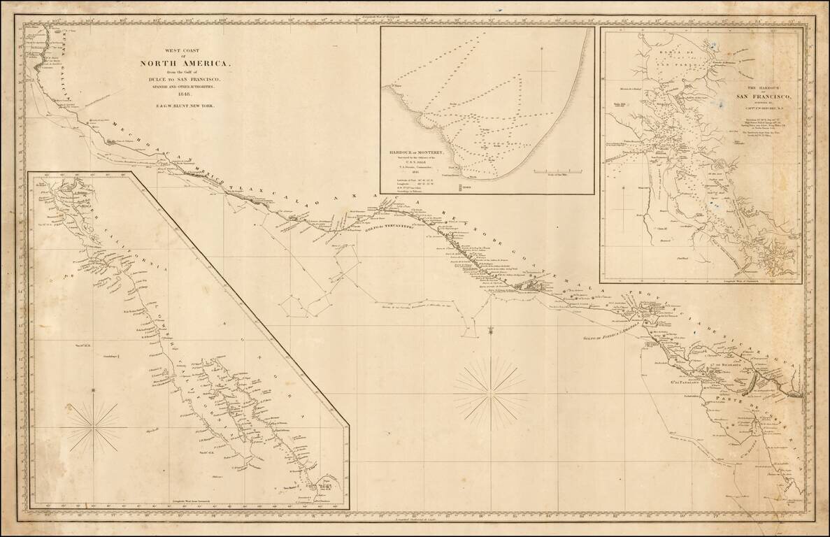 West Coast of North America, from the Gulf of Dulce to San Francisco. Spanish and other Authorities. 1848.