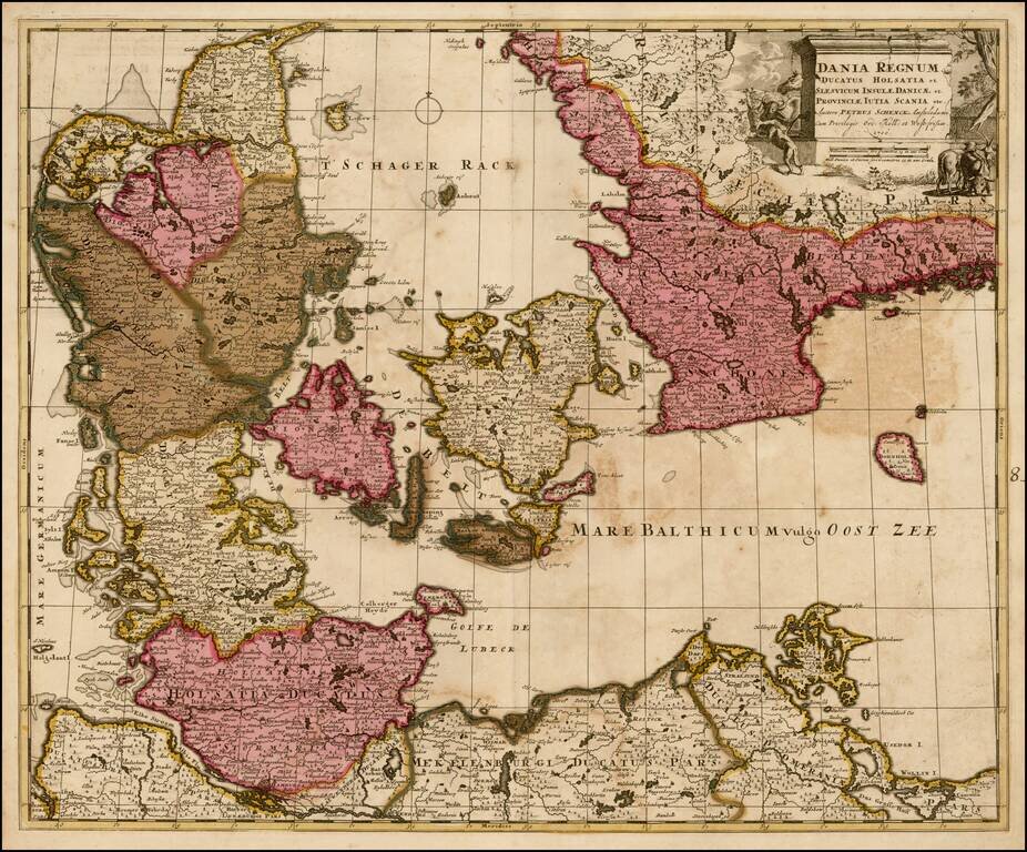 Dania Regnum, Ducatus Holsatia et Slesvicum Insulae Danicae et Provinciae Iutia Scania et. . . . 1706