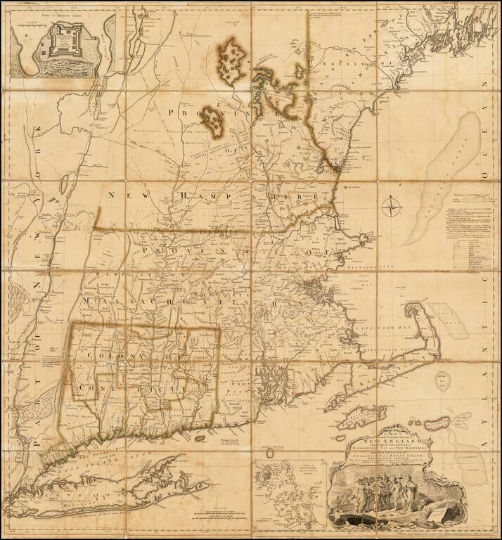 A Map Of The Most Inhabited Part Of New England Containing The Provinces Of Massachusets Bay and New Hampshire. With the Colonies of Conecticut and Rhode Island . . . 1755