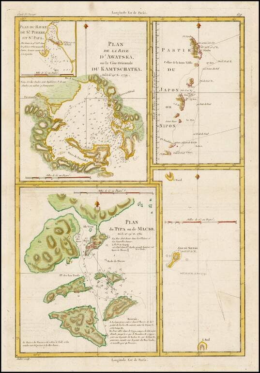 Plan du Typa ou de Macao [with] Plan De La Baye D'Awatwska…Du Kamtschatka [with] Parti Du Japon ou Nipon
