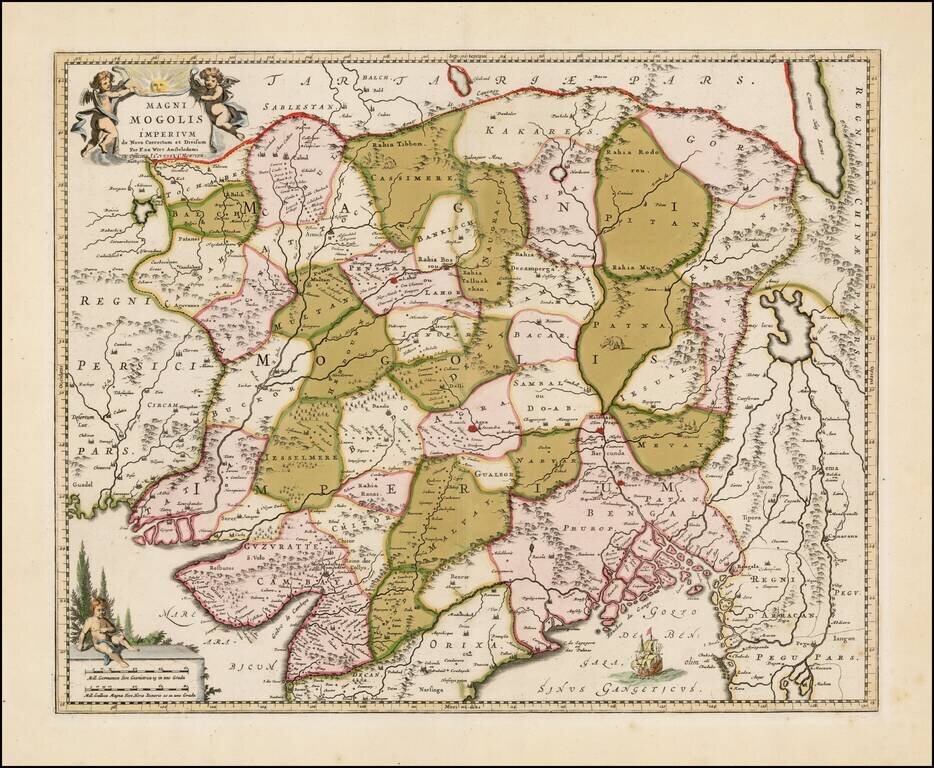 Magni Mogolis Imperium de Novo Correctum et Divisum Per F.De Wit . . .