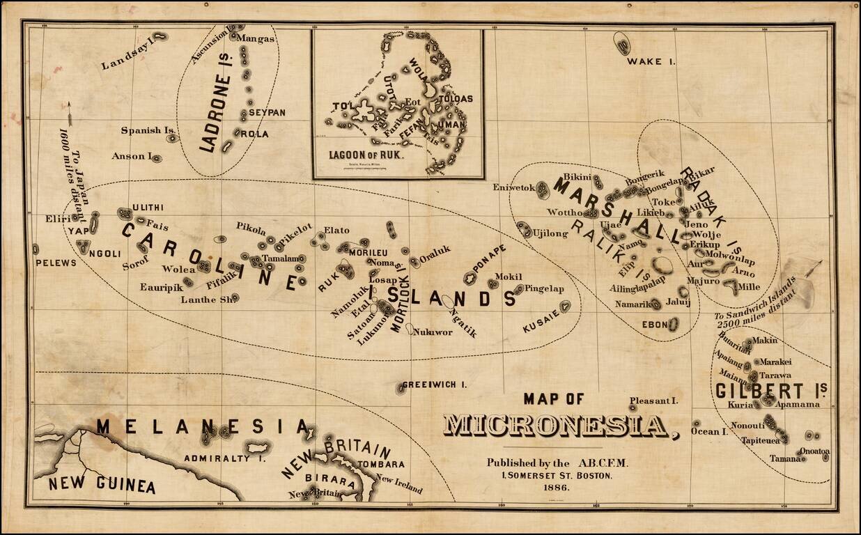 Map of Micronesia, Published by the A.B.C.F.M. . . . 1886