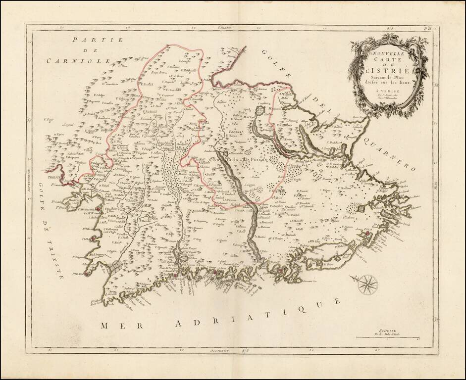 Nouvelle Carte de L'Istrie Suivant le Plan dresse sur les lieux . .  .1780