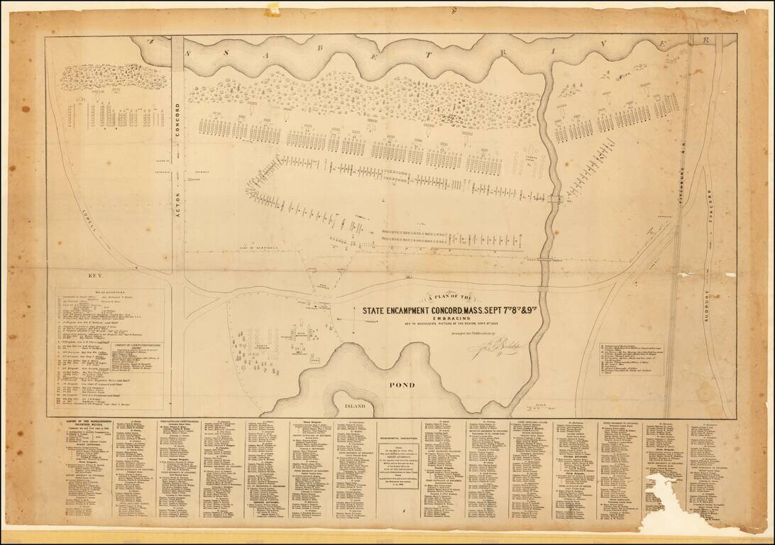 A Plan of the State Encampment Concord. Mass. Sept 7th 8th & 9th Embracing Key to Bachelder’s Picture of the Review, Sept. 9th. 1859.