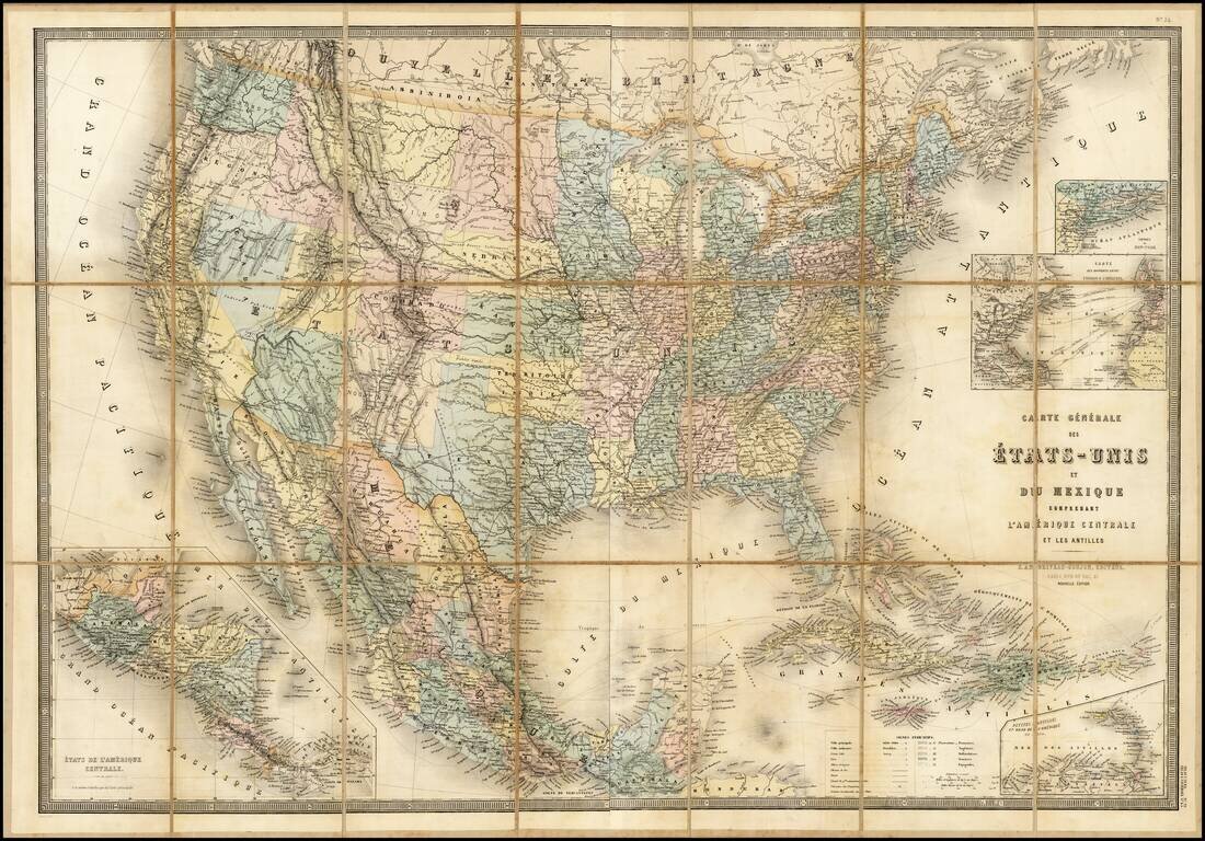 Carte Generale Des Etats-Unis Et Du Mexique . . .