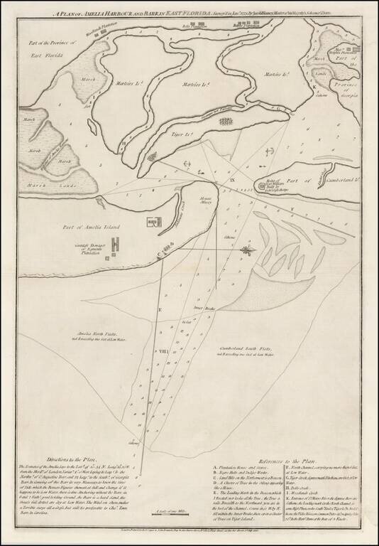 A Plan of Amelia Harbour and Bar, in East Florida, Surveyed by Jacob Blamey, Master of His Majesty's Schooner St. John