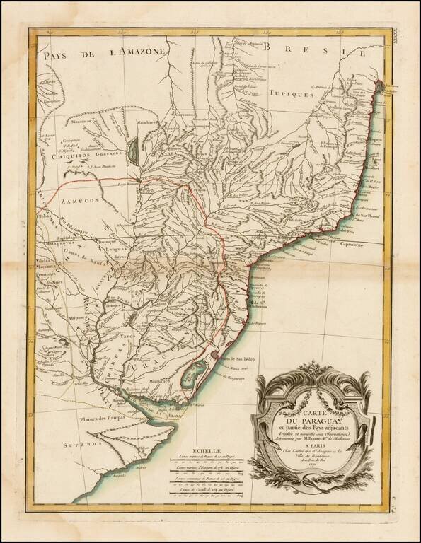 Carte Du Paraguay et partie des Pays adjacants . . . 1771