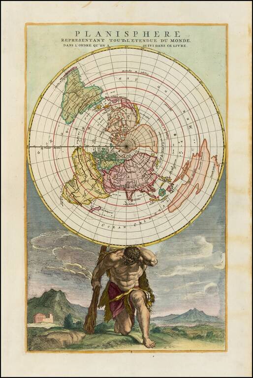 Planisphere Representant Toute L'Etendue Du Monde Dans L'Ordre Qu'on A Suivi Dans Ce Livre