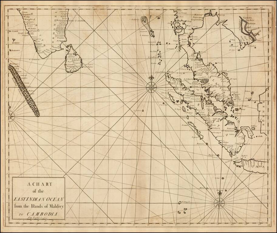 A Chart of the East Indian Ocean from the Islands of Maldivy to Cambodia