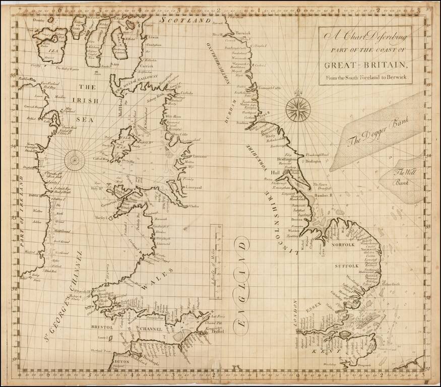 A Chart Describing Part of the Coast of Great-Britain, From South Foreland to Berwick