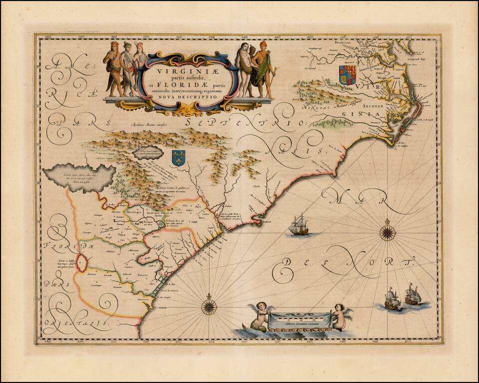 Virginiae Partis australis, et Floridae partis orientalis, interjacentiumqus regionum Nova Descriptio